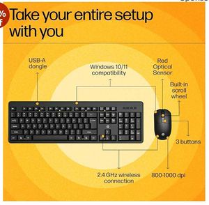 HP KM200 Wireless Keyboard Mouse Combo