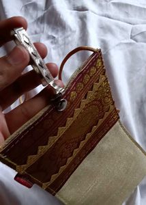 Yellow Embroidered Pouch Set