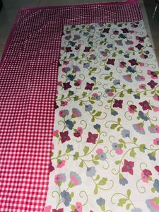 Floral &amp; Gingham Pink Double Bedsheet