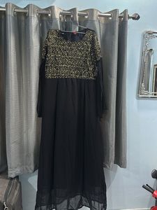 Elegant Black & Gold Maxi Dress