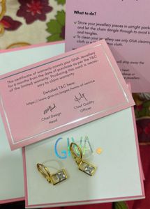 GIVA 925 silver golden Dangle earings