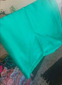 Plain Sea Green Saree