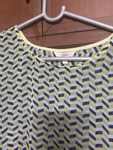 Patterned High-Low Blouse