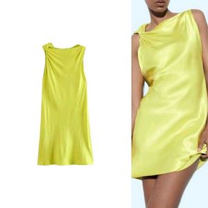 Zara Metalic Shine Silky Dress