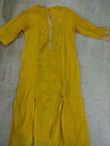 Yellow Kurta With Shrug