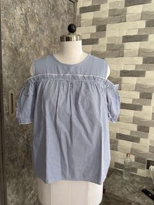 Off Shoulder Blue Top