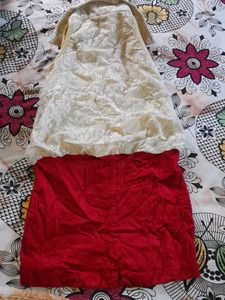 Red And Cream Frock