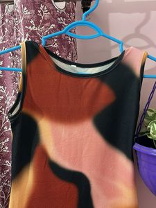 Abstract Print Sleeveless Dress