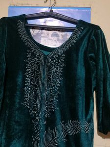 Elegant velvet Green Kurta