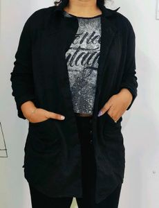 Black Button-Down Jacket