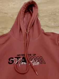 Dusty Rose Graphic Print Hoodie