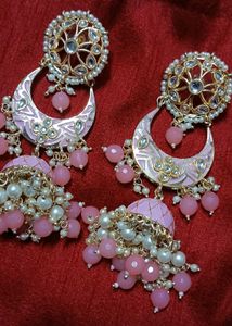 Pink Kundan Jhumka Earrings💗