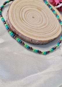 Green And Brown Bead Anklet