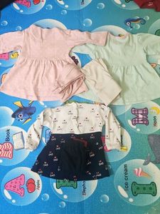 3 Cute Baby Dresses Bundle + Pajamis