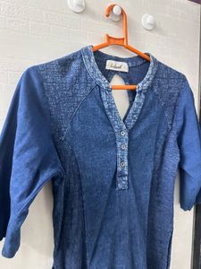 Navy Blue Body Con Short Kurti