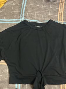 Black Only Front Tie Top