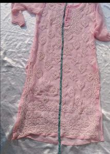 Pink Chikankari Kurta