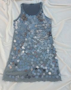 Grey Party Wear Mini Dress🫧𐚁๋࣭⭑