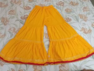 "Yellow Sharara Set with Intricate Embroidery"