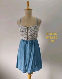 Denim &amp; Lace Mini Dress