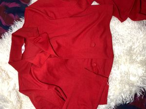 Red Crop Blazer and Pant Co-ord Set