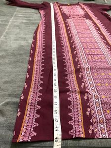 Printed Maroon Kurta (Women)