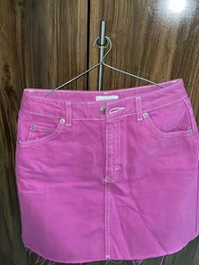 Branded Mini Denim Skirt With Tag