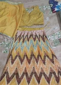 Yellow Embellished Lehenga Set