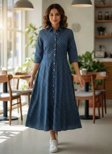 Star print Shirt Dress