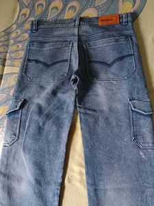 Blue Denim Cargo Pants