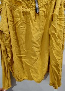 Mustard  yellow Off-Shoulder Top