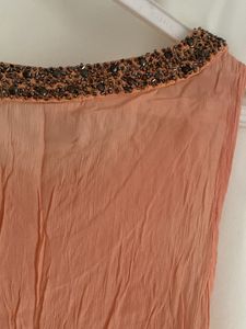 Peach Beaded Tank Top