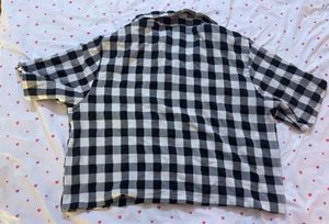 Black and White Gingham Button Up