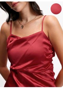 Elegant Red Slip Midi Dress