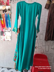 Embroidery Work Frock Sea green Size-XL