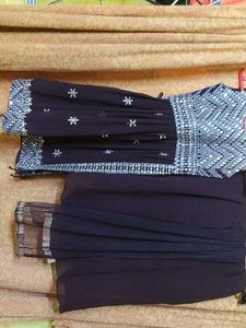 Elegant Purple Embroidered Dress