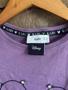 KAZO XS Purple Disney Mickey Embellished T-Shirt –