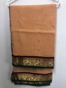 Gadwal Saree Cream/nude Colour