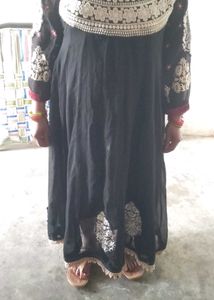 Elegant Black Embroidered  gown