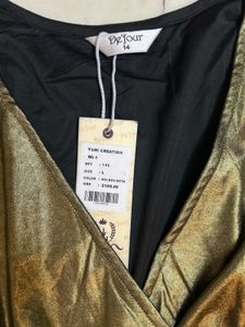 Party-Ready Gold Metallic Dress