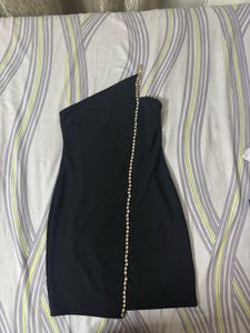 Black One-Shoulder Mini Dress