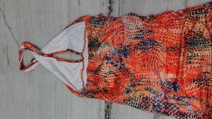 lulu &amp; sky Snakeskin Print Halter neck