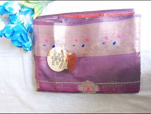 Purple Party Wear Banarasi Silk Saree