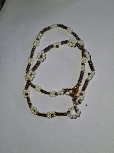 Pinteresty Beaded Pearl Flower Bracelets