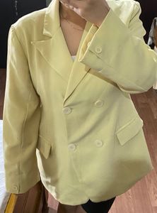 Yellow Double-Breasted Blazer