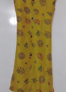 Yellow Printed Kurta