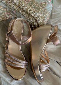 Rose Gold Wedge Heels