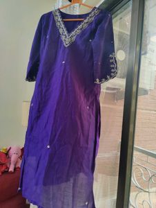 Elegant Pakistani Style Purple Kurta