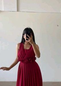 Maroon Ruffled Dress