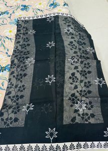 black and white Kota saree